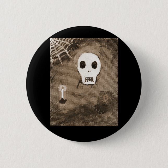 skull0017 2 inch round button (Front)