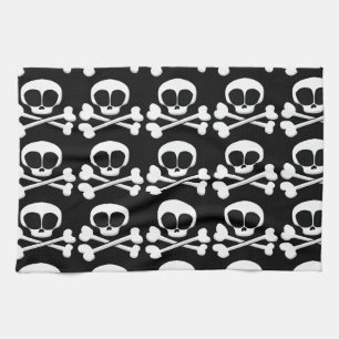 skull005_92007 SKULL CROSSBONES SYMBOL GANGSTER EM Kitchen Towel