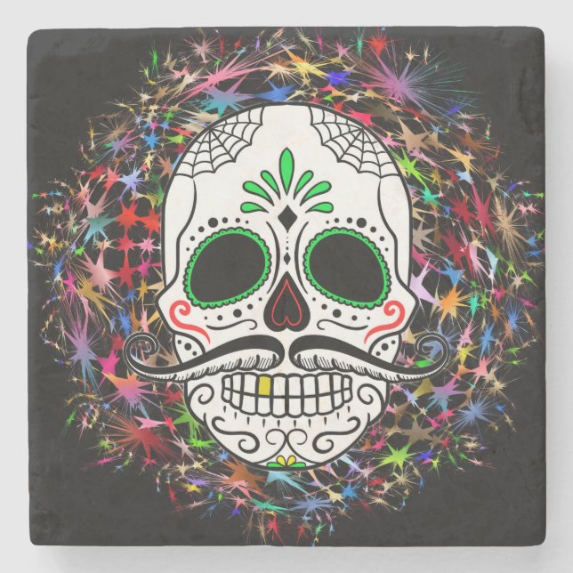 Skull20170396 Stone Coaster (Front)