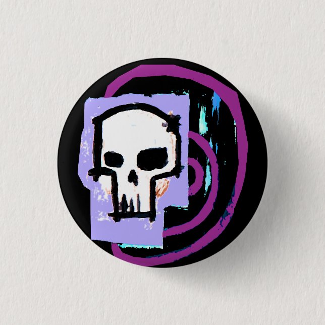 Skull 12 1 inch round button (Front)