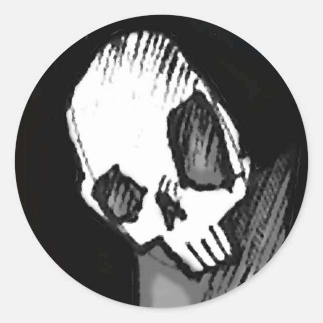 Skull 14 classic round sticker (Front)