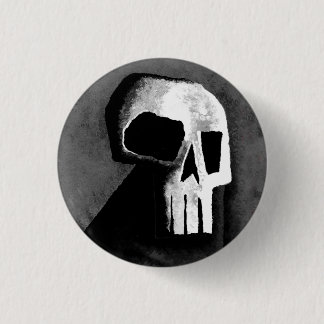 Skull 15-Grey 1 Inch Round Button