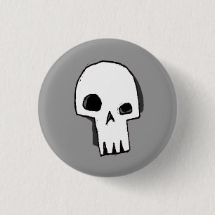 Skull 16-Grey 1 Inch Round Button