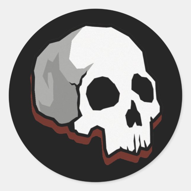 Skull 18 classic round sticker (Front)