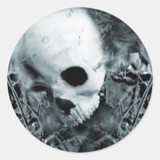 Skull 1 classic round sticker