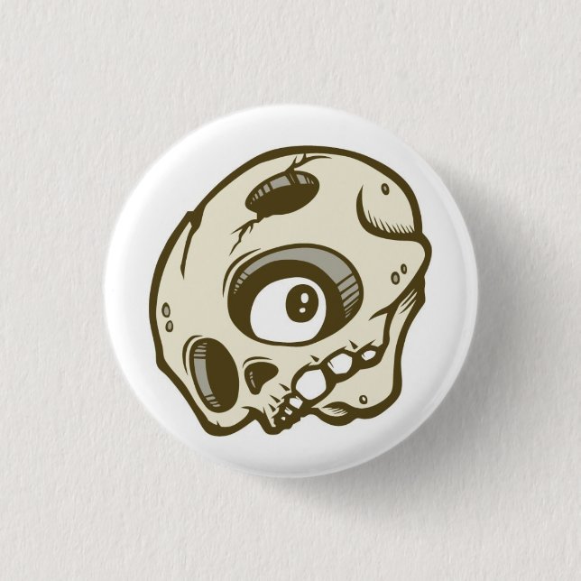 Skull 1 Inch Round Button (Front)