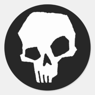 Skull 24 classic round sticker