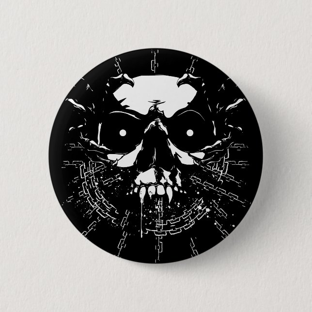 Skull 2 Inch Round Button (Front)