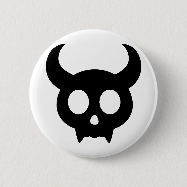 Skull 2 Inch Round Button (Front)