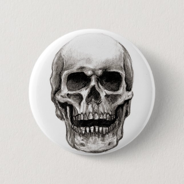Skull 2 Inch Round Button (Front)