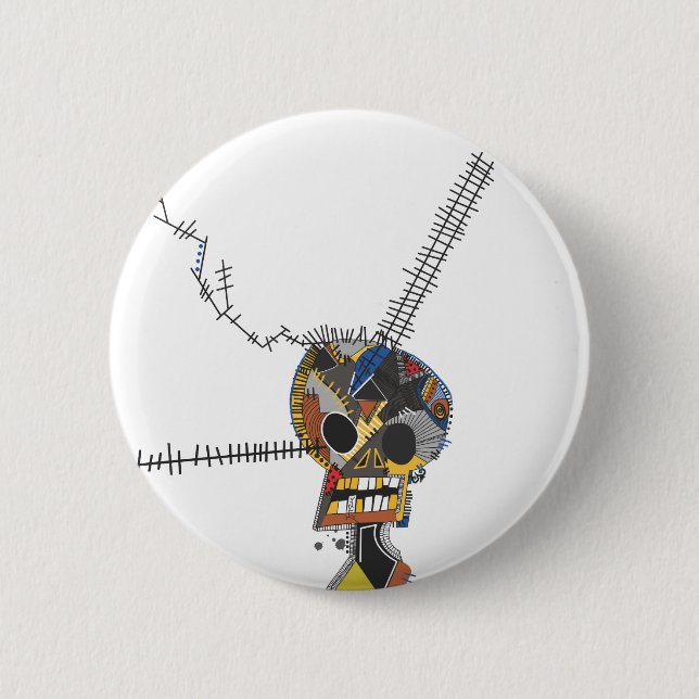 Skull 2 Inch Round Button (Front)