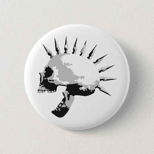 skull 2 inch round button (Front)