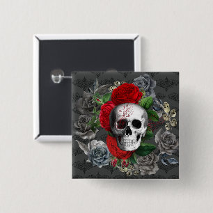 Skull 2 Inch Square Button