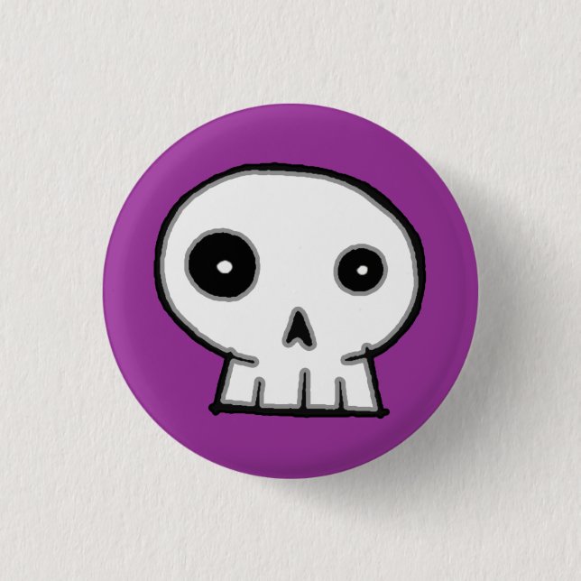 Skull 9-Purple 1 Inch Round Button (Front)