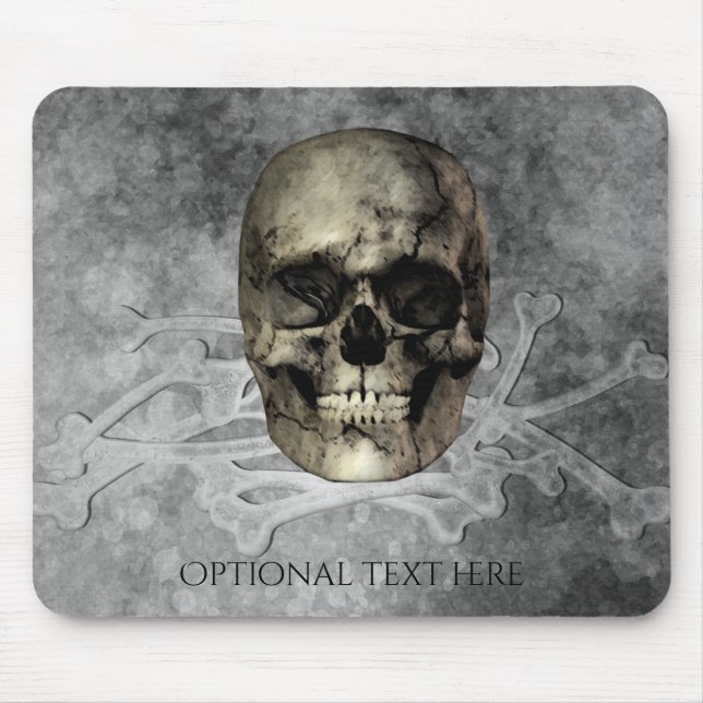 Skull & a pile of Bones Halloween Gothic Mouse Pad (Front)