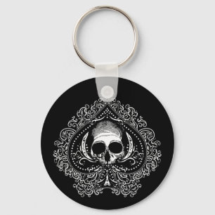 Skull Ace of Spades Keychain