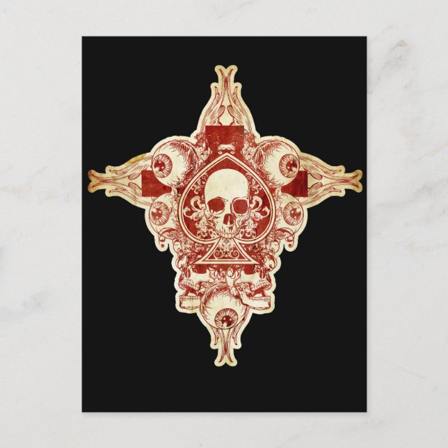 Skull ace of spades postcard (Front)