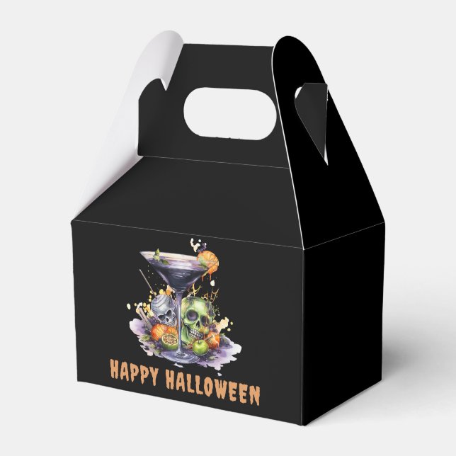 Skull Adult Cocktail Halloween Party Favour Box (Front Side)