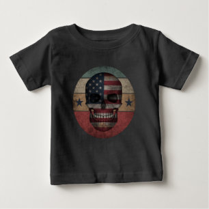 SKULL  AMERICAN FLAG PATRIOTIC GIFT BABY T-Shirt