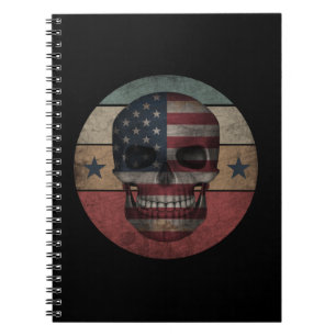 SKULL  AMERICAN FLAG PATRIOTIC GIFT NOTEBOOK