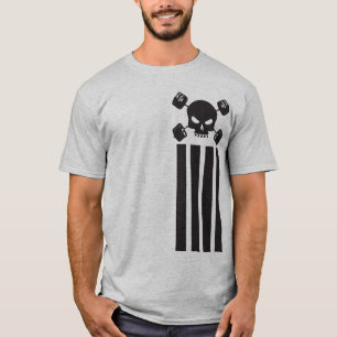 Skull and Barbell Shirt - Vertical Stripes Shirt