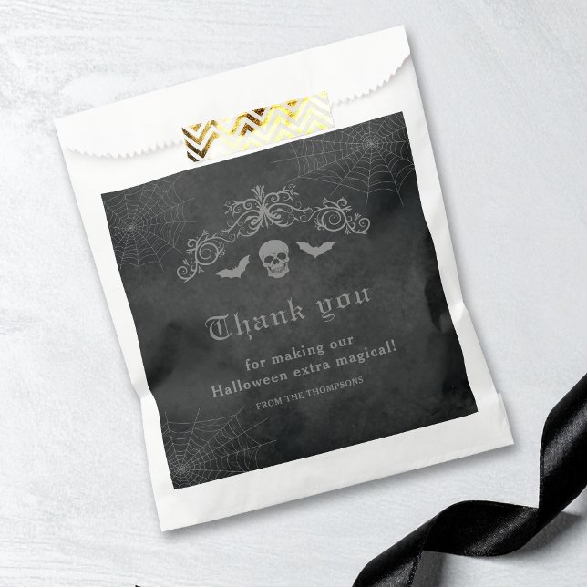 Skull And Bats Eerie Gothic Halloween Thank You Favour Bag (Creator Uploaded)