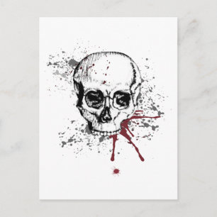 Skull and blood postcard