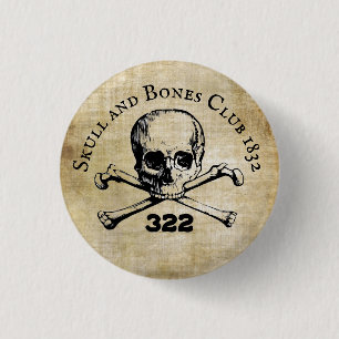 Skull and Bones 1 Inch Round Button
