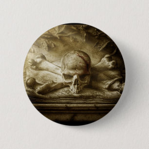 skull and bones 2 inch round button