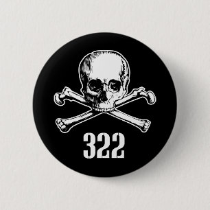 Skull and Bones 322 2 Inch Round Button