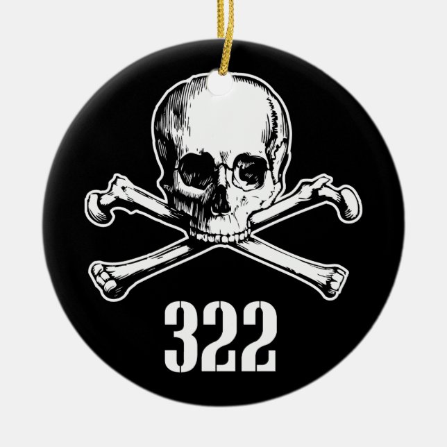Skull and Bones 322 Ceramic Ornament (Front)