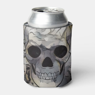 Skull and Bones Art Can Cooler
