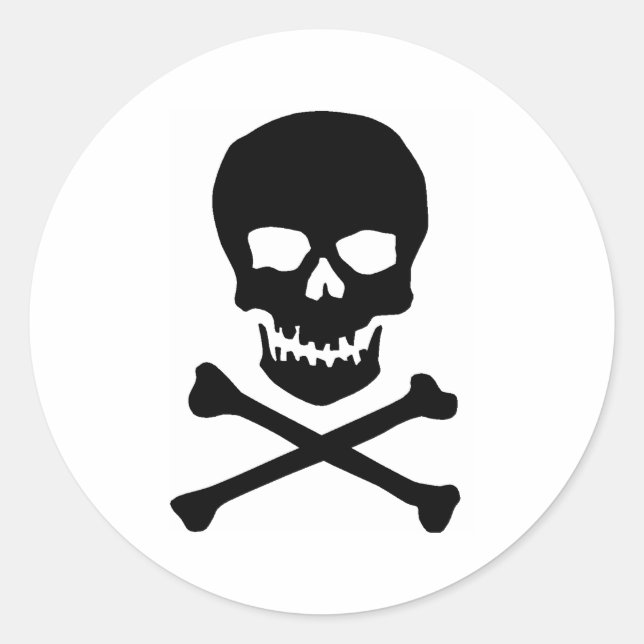 skull and bones classic round sticker (Front)