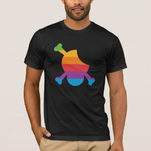 Skull and Bones retro Apple logo T-Shirt