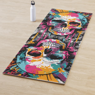 Skull and Bones Yoga Mat - Skull Yoga Mat