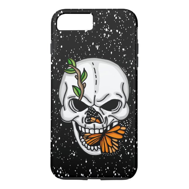 Skull and Butterfly Digital Art   Case-Mate iPhone Case (Back)