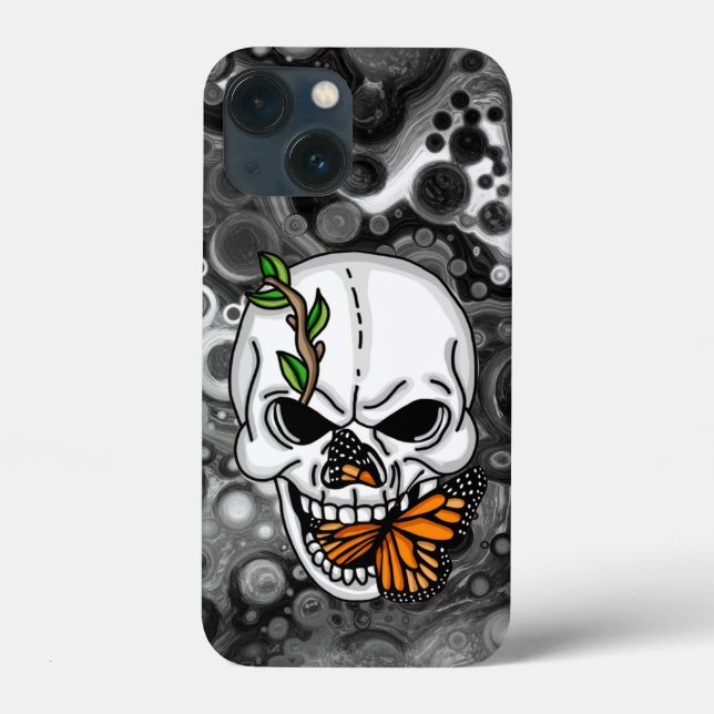 Skull and Butterfly Digital Art Case-Mate iPhone Case (Back)
