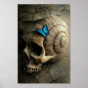 Skull and Butterfly Poster