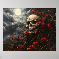 Skull and Crimson Roses