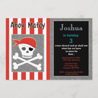 Skull And Cross Bone Birthday Invitation