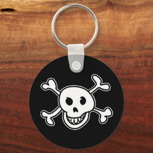 Skull and cross bones doodle custom keychain