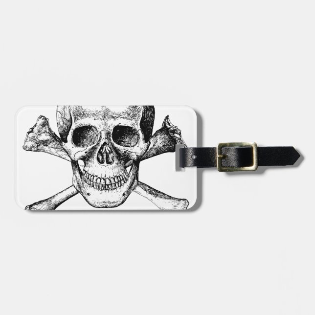 Skull and Cross Bones Luggage Tag (Front Horizontal)
