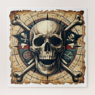 Skull And Cross Bones Sailing Ship 2 Jigsaw Puzzle