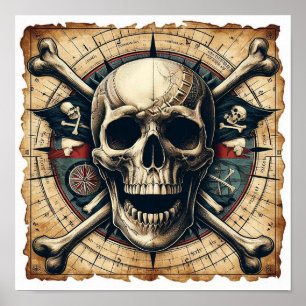 Skull And Cross Bones Sailing Ship 2 Poster