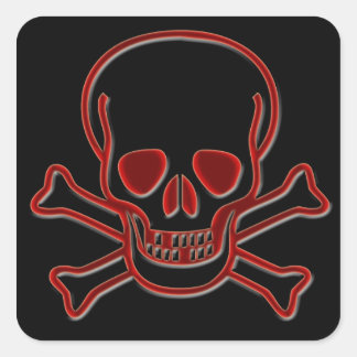 Skull and Cross Bones Square Sticker