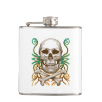 Skull and Cross Bones Vinyl Wrapped Flask