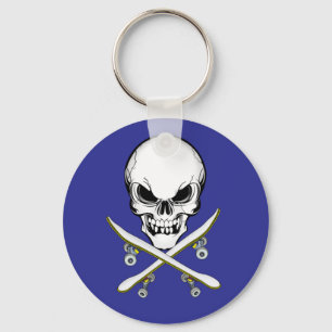 Skull and Cross Skateboards  Keychain