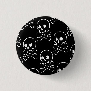 Skull And Crossbones 1 Inch Round Button