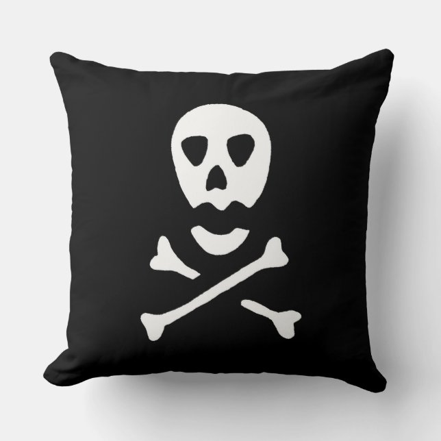 Skull and Crossbones 1 Throw Pillow (Front)