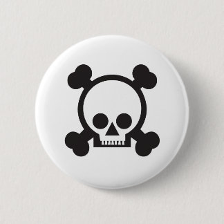 skull and crossbones 2 inch round button